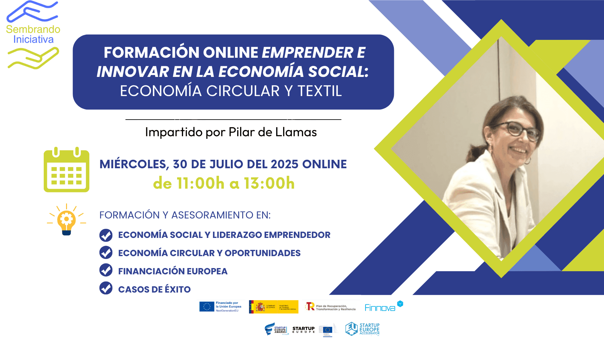 La Fundación Finnova organiza el jueves 31 de julio una formación online gratuita sobre “Emprender e Innovar en la Economía Social: Economía Circular y Textil”, dirigida a mujeres y personas migrantes