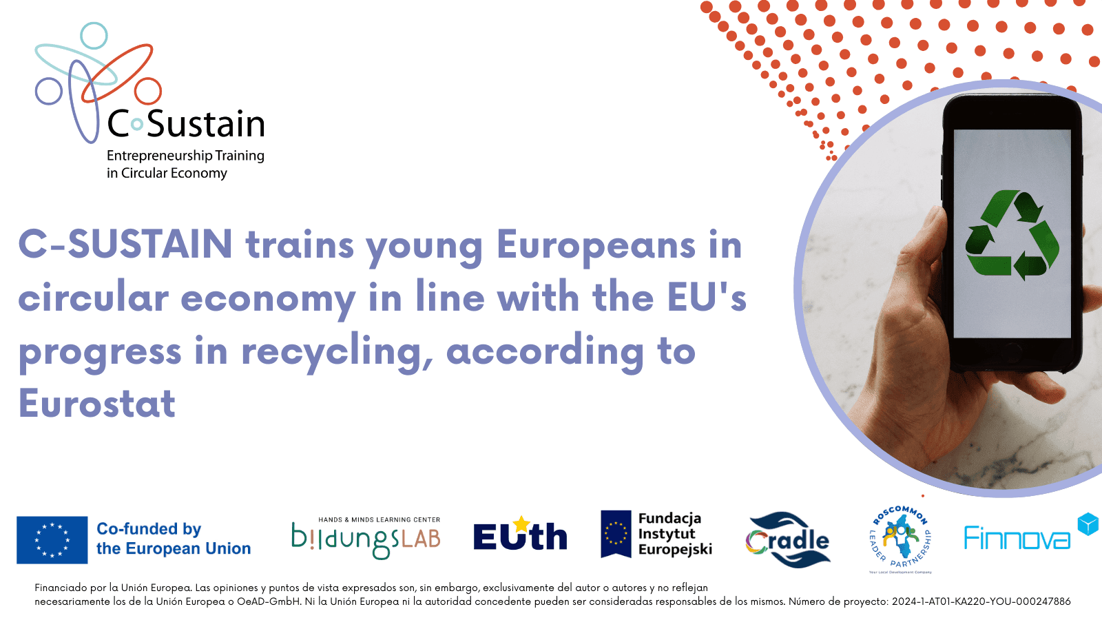 C-SUSTAIN forma a jóvenes europeos en economía circular, en línea con los avances en reciclaje en la UE según Eurostat