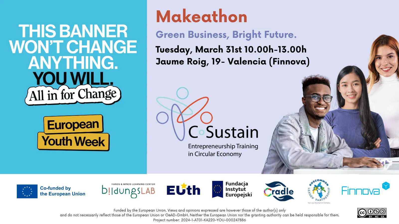 C‑SUSTAIN se suma a la European Youth Week 2026 con su Makeathon en Valencia