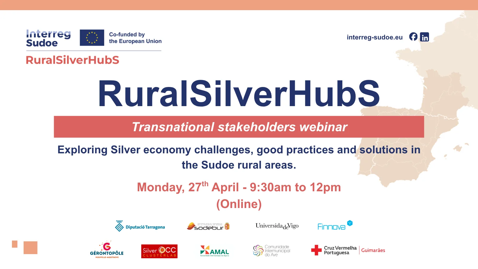 Interreg Sudoe RuralSilverHubs Transnational Stakeholders Webinar: Exploring Silver Economy challenges, good practices and solutions in SUDOE rural areas