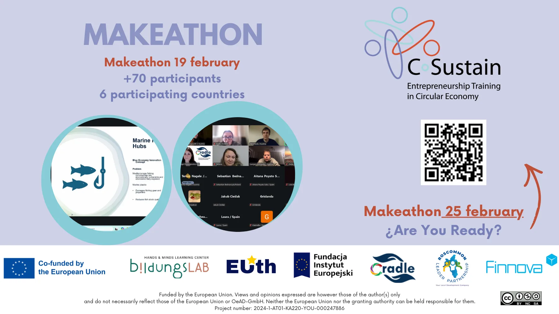 El proyecto C-SUSTAIN reúne a 70 jóvenes europeos en un makeathon internacional sobre economía circular y emprendimiento