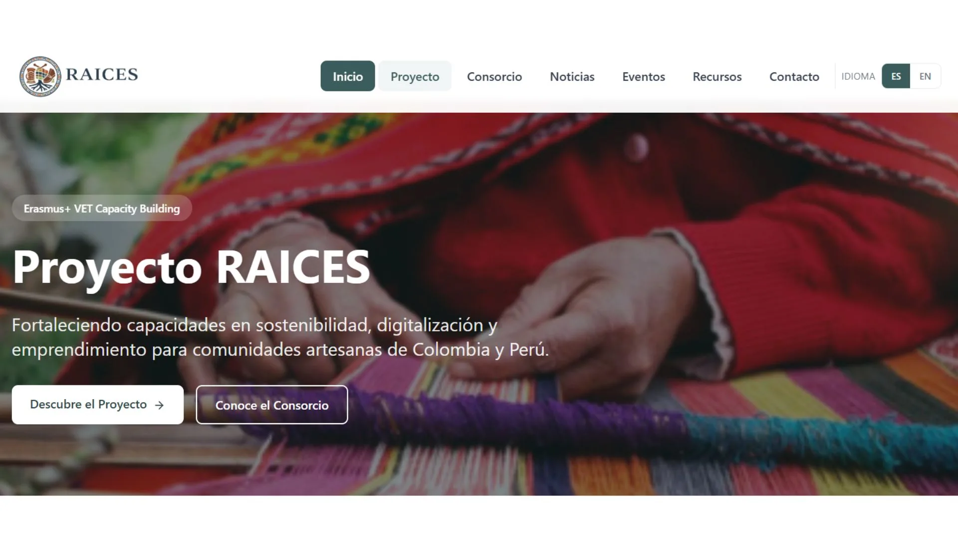 RAICES lanza su web para impulsar el talento artesanal de Colombia y Perú